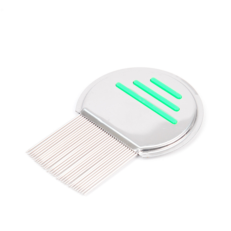 Peine para piojos Terminator de acero inoxidable, tocado de depilación para niños, dientes de súper densidad, peine para quitar lemas, accesorio de cepillos para perros: Blanco