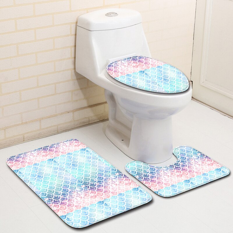 3 Stuk Badmat Tapijt Set Antislip Vis Schaal Badmat Badkamer Keuken Tapijt Deur Mat Decoratie Wc seat Cover Tapijt Ca