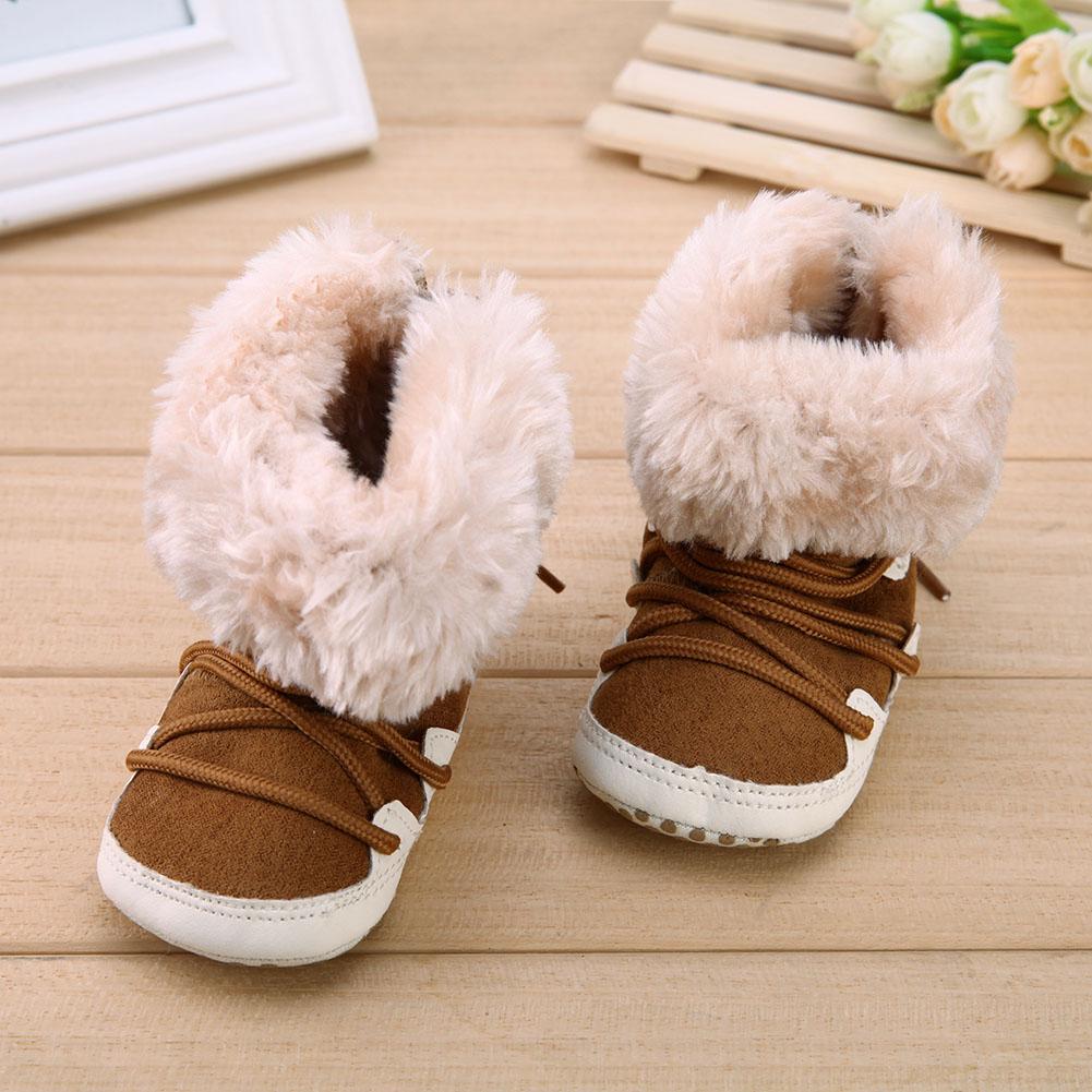 bebé botines para bebés recién nacidos de algodón suave de invierno Niño niñas Bebé Zapatos de alta-top de lana botas mantener calzado