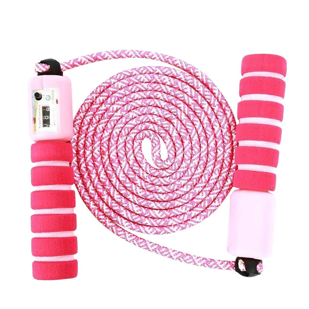 Springseil Mit Zähler Gleitschutz Griff Chirlden Erwachsene springen Seil Comba Crossfit Fitness Ausrügestochen Springen Seil Körper Buliding: Rosa