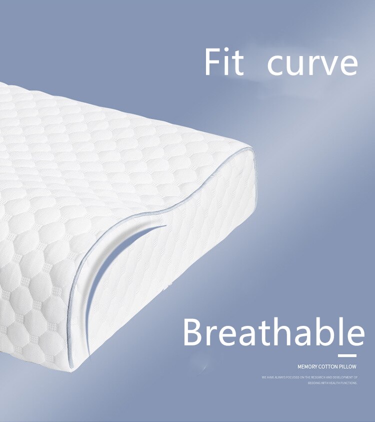 Almohada de contorno ortopédica de espuma viscoelástica, cojín ergonómico para dormir, con forma de onda central, Cervical, individual