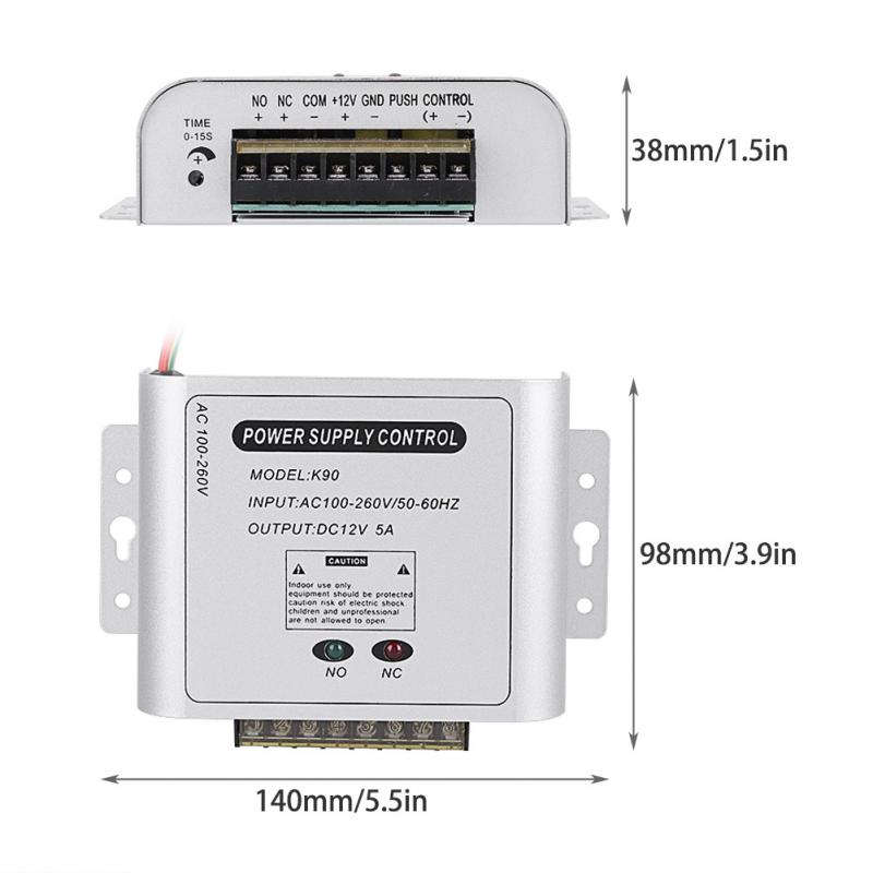 K90 Superieure DC 12 V Deur Toegangscontrole Systeem Schakelaar Voeding Adapter 5A/AC Sterke Anti -interferentie 110 ~ 240 V