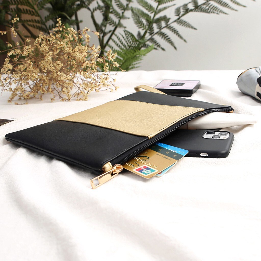 Tas Voor Vrouwen Wit Zwart Stiksels Contrast Kleur Clutch Envelop Clutch Bag Luxe Leather Сумки Для Женщин # T1P