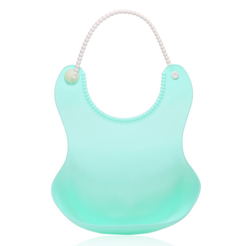 Bavaglini alla moda in silicone bavaglino impermeabile per neonati bavaglino solido regolabile diversi stili di bavaglini per bambini: light green