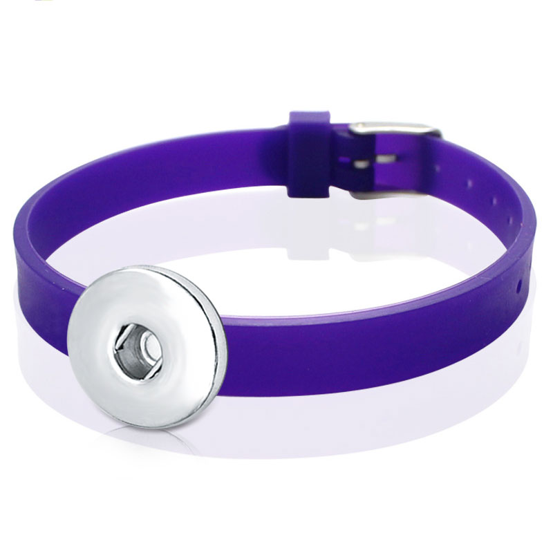 Gioielli fai-da-te colori caramelle bracciale in Silicone con bottone a pressione per donna ragazzi ragazze regalo BS2556: purple