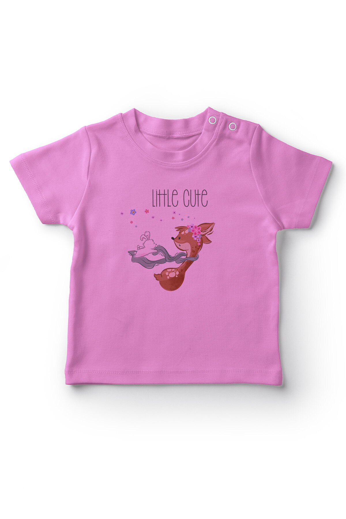 Angemiel Baby Little Leuke Zonnebril Van Het Konijn En Gazelle Meisje Baby T-shirt Roze