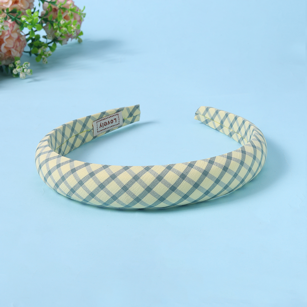 2.5cm Solid Color Plaid Hairband Wide Edge Satin Plaid Sponge Elastic Hair Bands for Women Bandeau Cheveux: Emerald Green