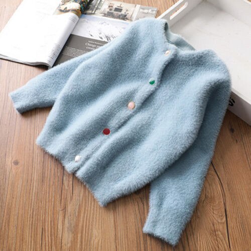 automne hiver infantile bébé enfant en bas âge vêtements chandails tricoté Cardigan manteau pour filles enfants veste enfants veste décontractée W717: blue / 3T