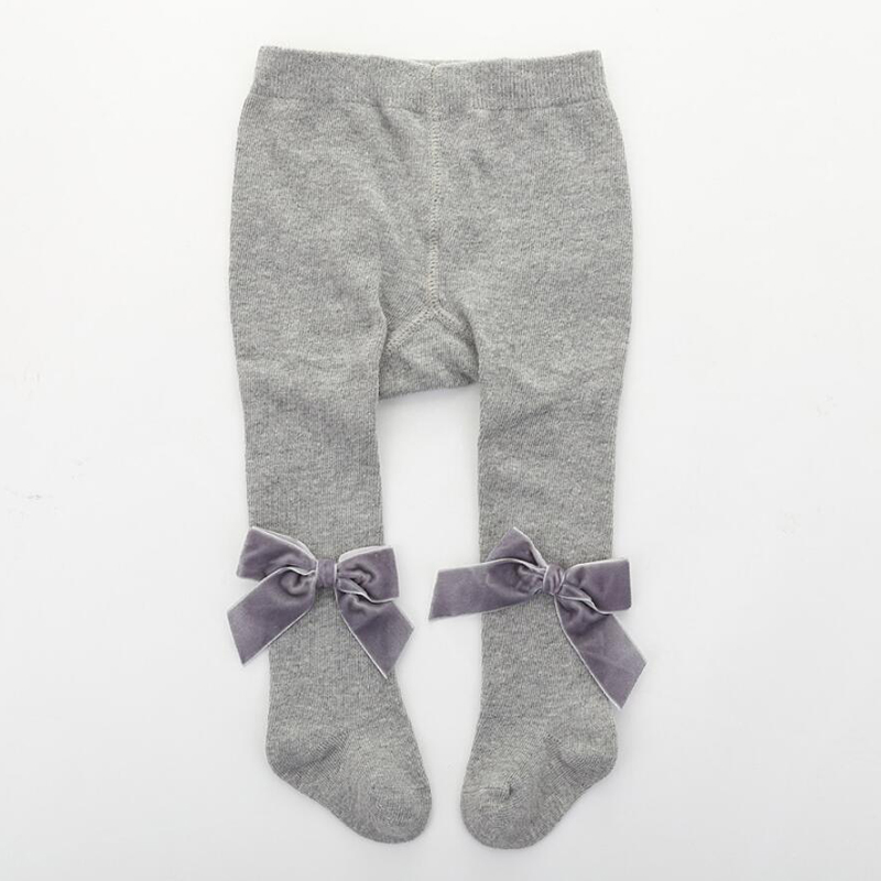 Nette Mädchen Strumpfhosen Für Kinder Prinzessin Leggings Großen Bögen Baby mädchens Einteiliges Strumpfhosen Baby Frühling Herbst Hosen strumpf: Gray / M 12 To 24 Months