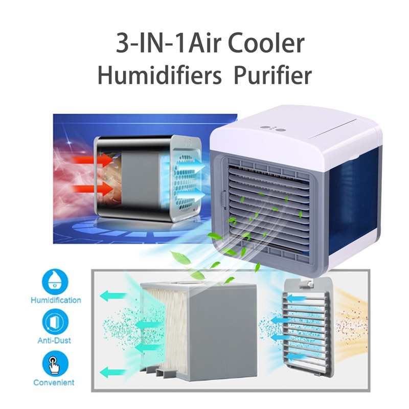 Airconditioner Mini Humidifer Purifier Thuis Kamer Draagbare Handige Lucht Koeling Airconditioning Usb Desktop Luchtkoeler Fan