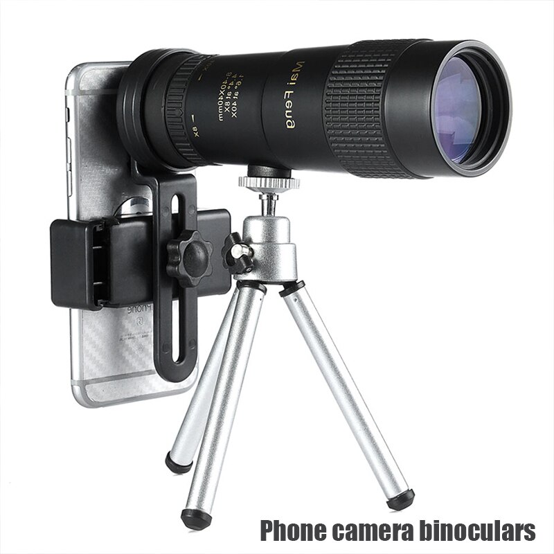 Maifeng 8-40x40 Monocular Telescope on smart phone Compact Retractable Zoom Waterproof Bak4 HD ED Glass With Tripod
