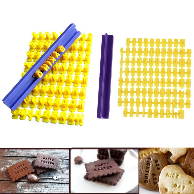 Alfabet Letter Aantal Cookie Arabische Cijfers Figuur Nummer Drukt Stempel Embosser Cutter Fondant Mould Cake Bakken Molds Gereedschap