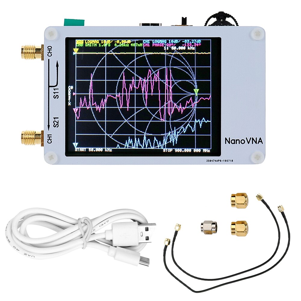 NanoVNA Antenna Analyzer Digital Touch Screen MF HF VHF Vector Network Analyzer Rechargeable Antenna Analyzer: Default Title