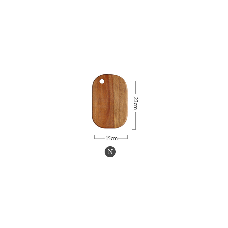 Tabla de cortar de madera de Acacia para el hogar, tabla para picar fruta y carne, antibacteriana, artística, a prueba de moho, comida para niños: N