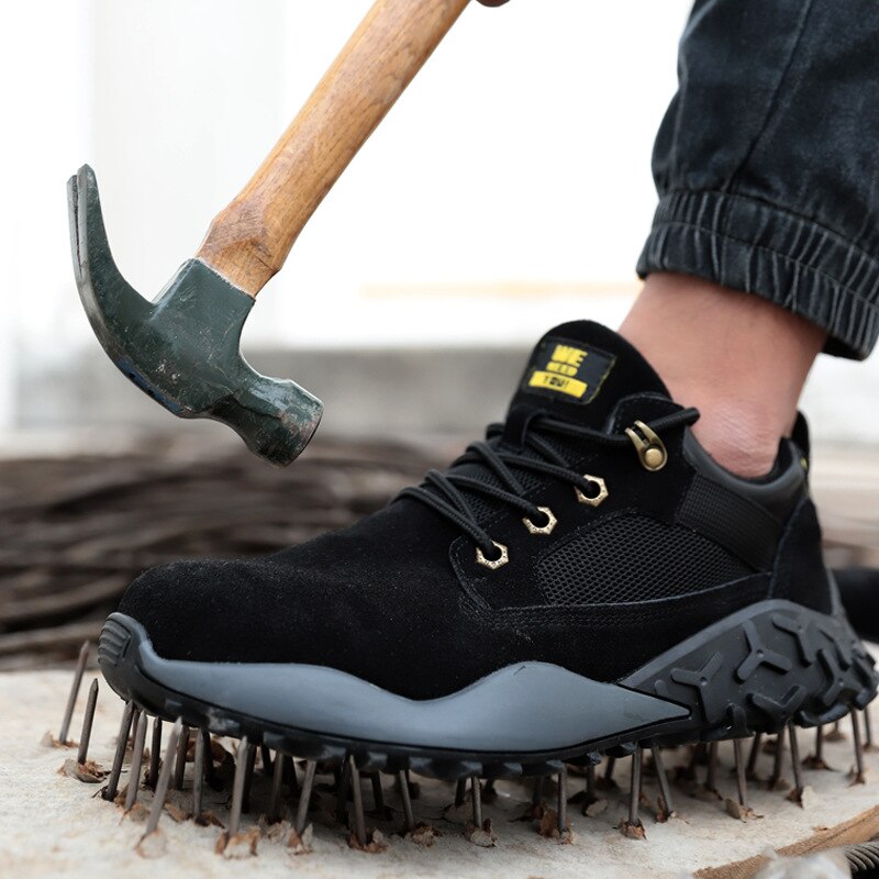 Zapatos de seguridad antideslizantes para hombre, zapatillas informales reflectantes, antideslizantes, con punta de acero, para trabajo Para Hombre