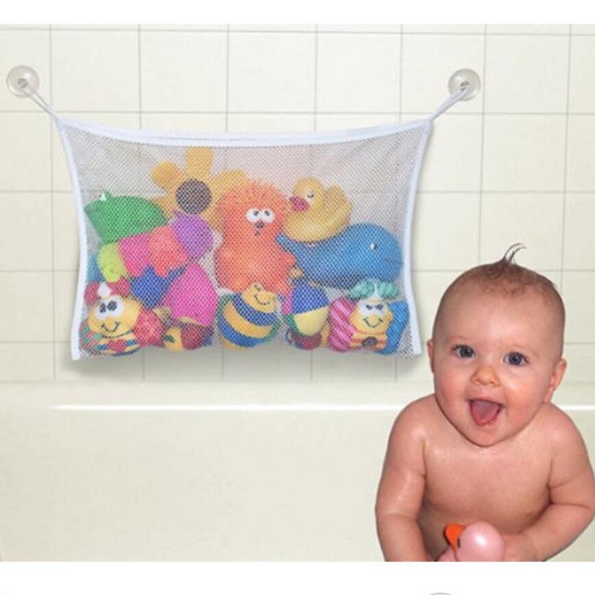 Cesta de malla para bebé, juguete de bañera para niños, red de almacenamiento, bolsa colgante plegable, organizador para baño, bañera de bebé