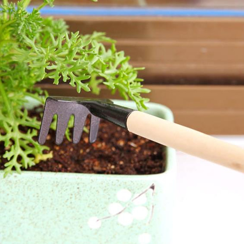 Haveredskabssæt til havearbejde haveskovl spadesæt tredelt mini indendørs haveværktøj til kvinder børn stueplanter
