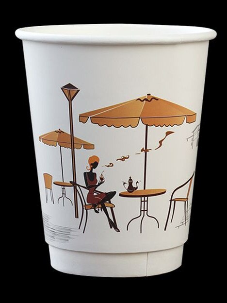 50pcs double layer paper disposable coffee cup birthday party favors 8oz 12oz 16oz paper cups with lid: cup / 500ml 16oz 50pcs
