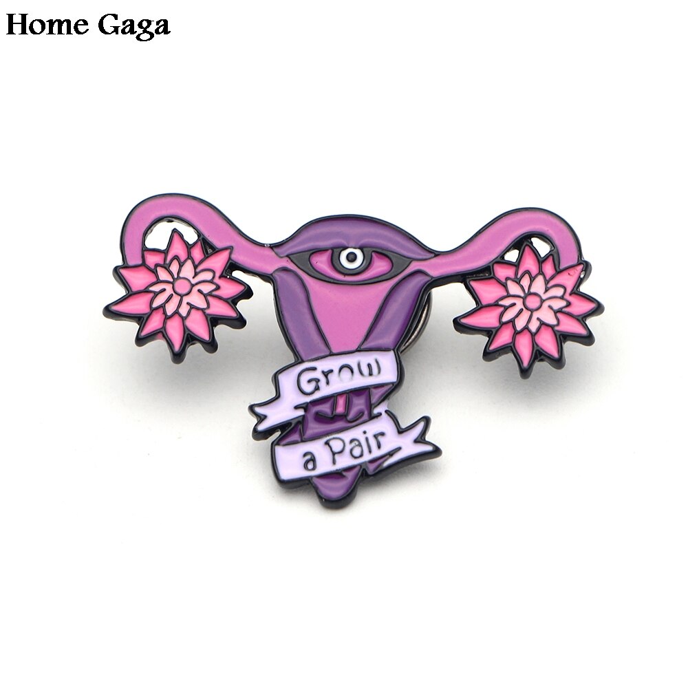 Homegaga Baarmoeder Feministische Groeien Een Paar Zink Cartoon Pins Para Shirt Jas Broches Insignia Kleding Rugzak Metalen Badges D0827