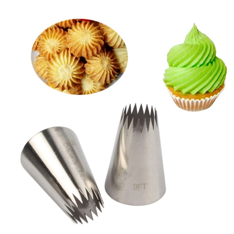 5pcs / Set Large Icing Piping Pastry Nozzle Tips Baking Tools Cakes Decoration Set Stainless Steel Nozzles Cake Tool