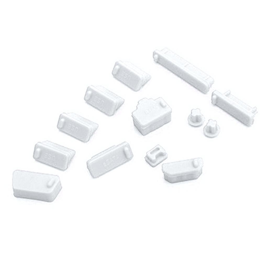 13 Stks/set Universele Laptop Notebook Siliconen Anti Dust Ports Cover Plug Cap: WHITE