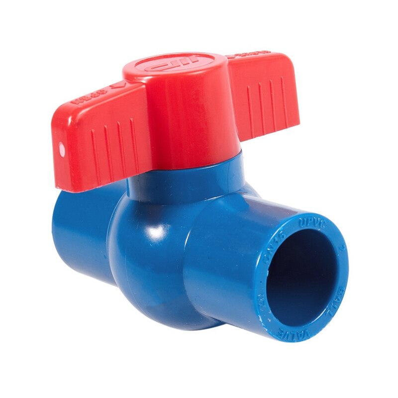 2 Stuks 20Mm Volledige Port Non Slip Handvat Hendel Pvc Kogelkraan Blauw Rood