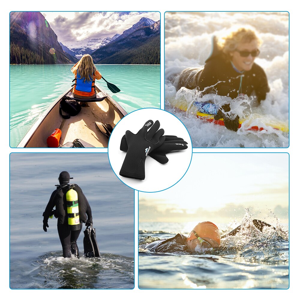 3mm Neoprene Diving Gloves - Snorkeling, Swimming, Surfing, Sailing, Kayaking Accessories