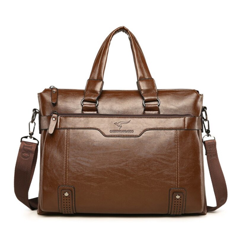 Men's Business Handbag Large Capacity Multifunctional Computer Briefcase Multiple Pockets Shoulder Messenger Bags: Dark Khaki