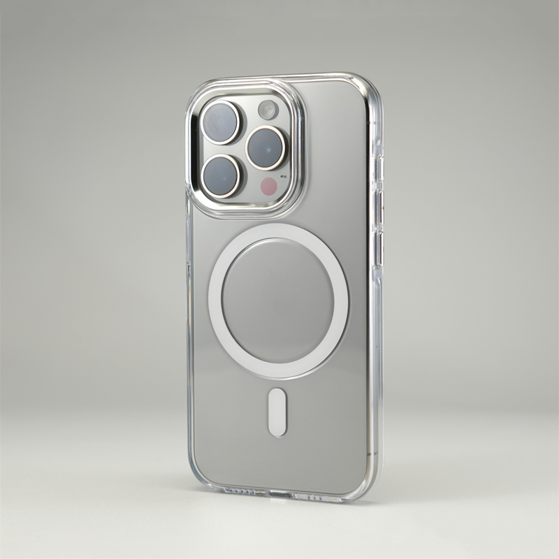 Funda de teléfono MagSafe para iPhone, carcasa ultrafina de cristal duro transparente para iPhone 15, 16Pro max, 16, 14 Pro, carga inalámbrica: Para iPhone 15 / Blanco