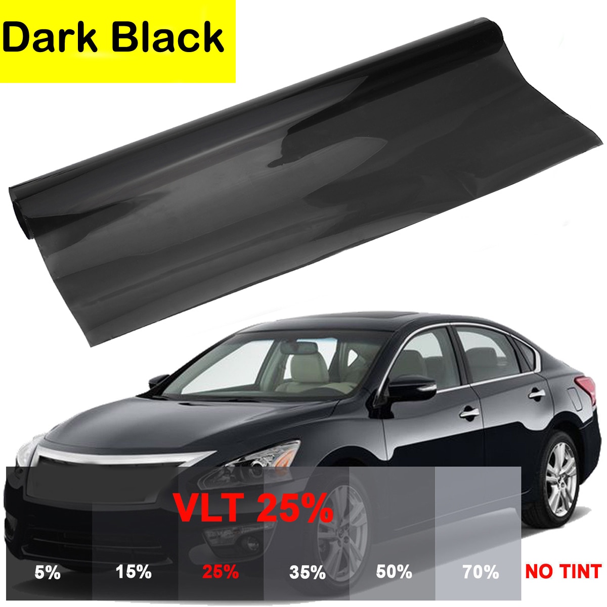 0.76*6 m janela do carro filme de isolamento térmico 15%-25% transmitância de luz de vidro à prova de explosão sombreamento protetor solar capa de carro