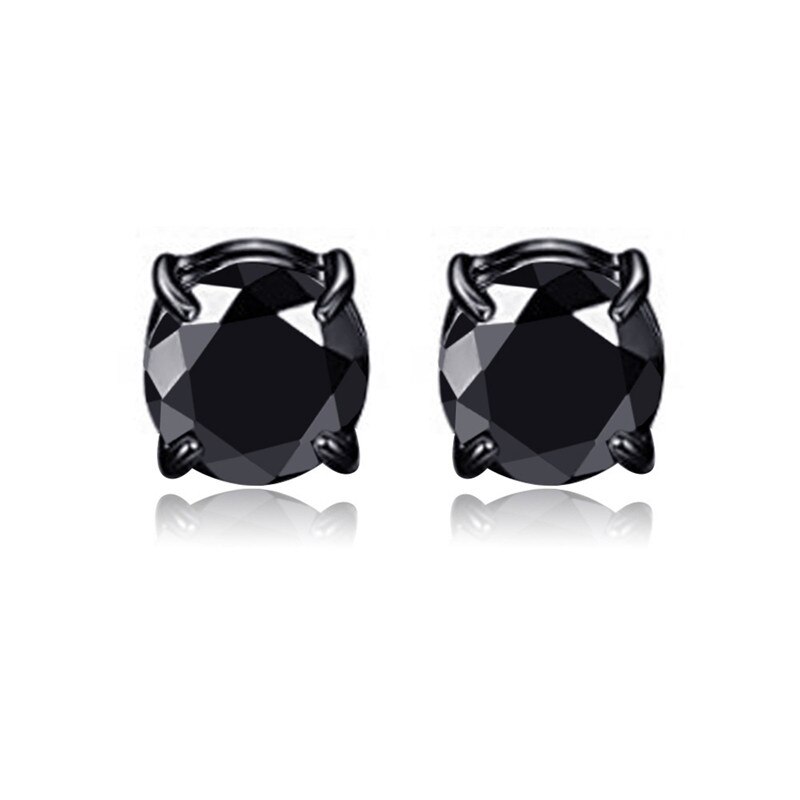 Klassieke Magnetische Gesp Kristallen Oorbellen Voor Vrouwen Meisjes Mode Strass Koper Clip Oor Sieraden 2 Stuks: black