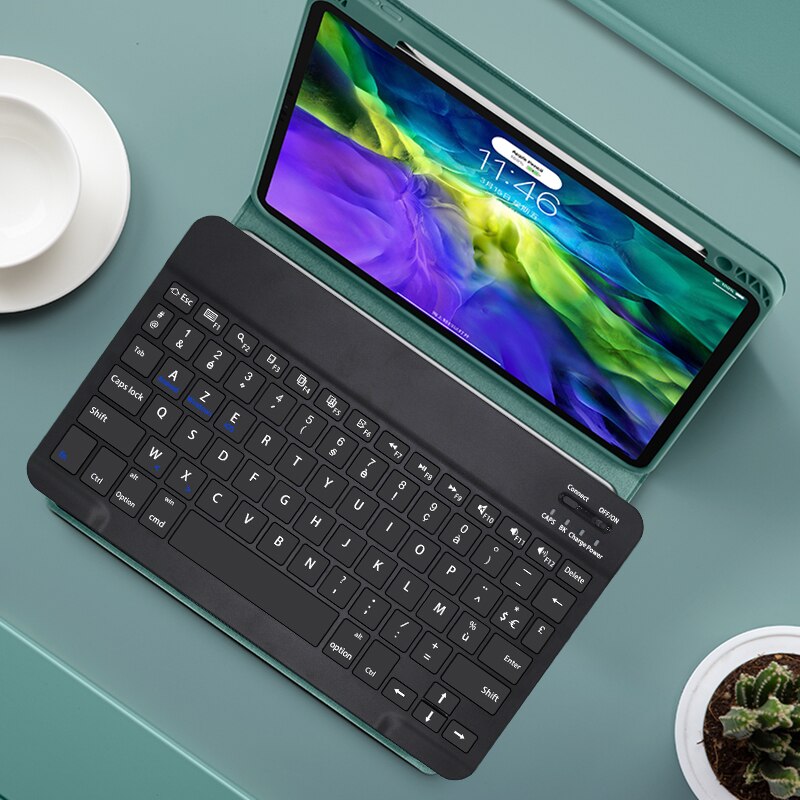 10 Inch Wireless Keyboard Bluetooth Keyboard Mouse Combos French Bluetooth Keyboard Rechargeable For ipad Phone Tablet Laptop