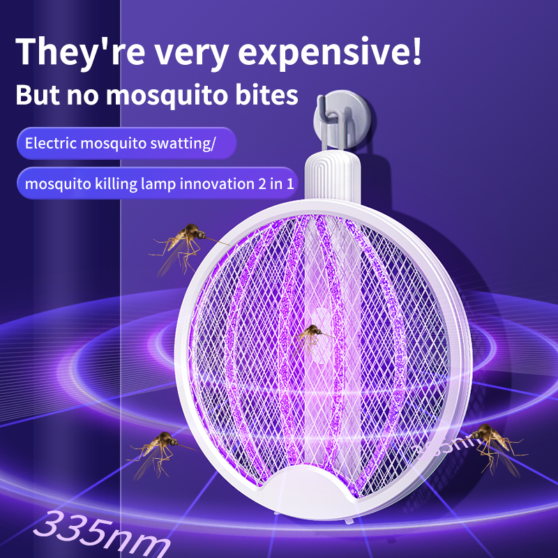 4 In 1 Electric Mosquito Racket Foldable USB Rechargeable UV Mosquito Lamp Light Wave Mosquito Lure Electric Insect Killer