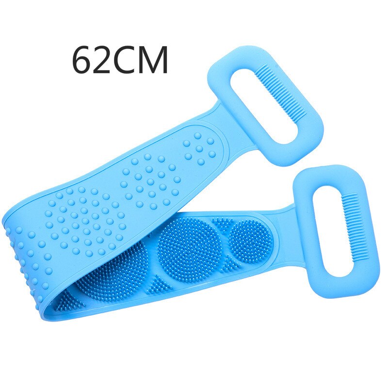 Silikon Zurück Wäscher Weiche Luffa Schlecht Handtuch Schlecht Gürtel Körper Peeling Massage Für Dusche Körper Reinigung Schlecht Dusche Gurt: Blau 62cm