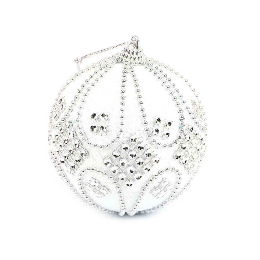 1pc farverige rhinsten glitter julekugler ornament hængende kugler dekoration til julefest juletræ dekoration: E diameter 8cm