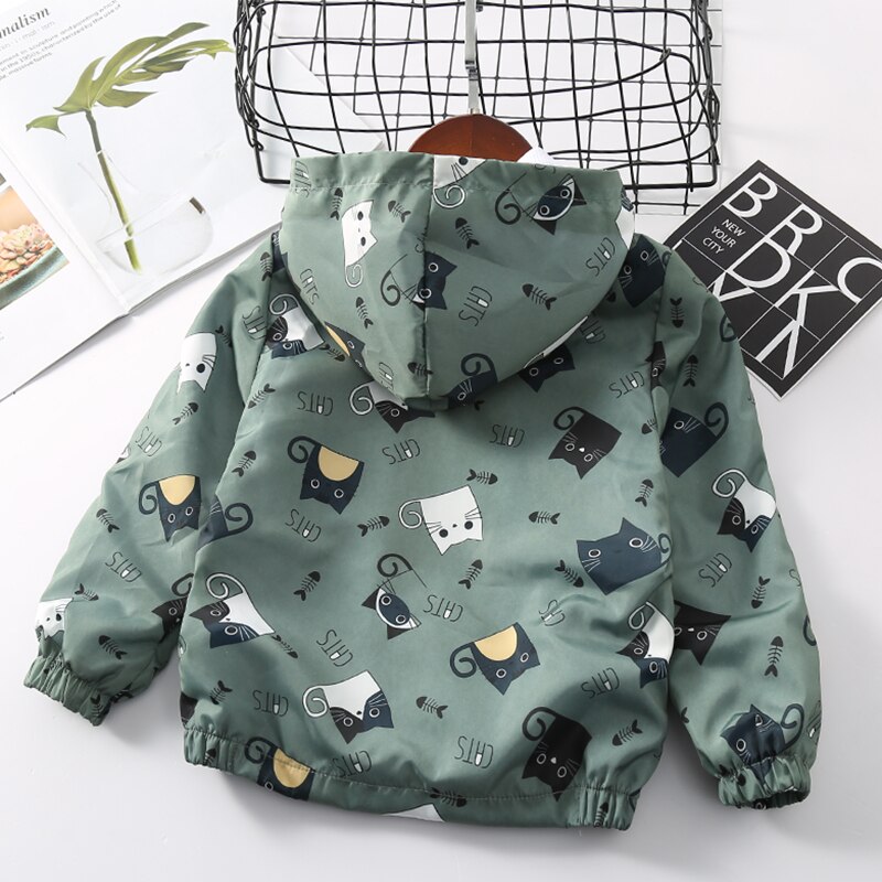 BBD Kids Coat Spring Autumn Boys Hooded Cartoon Oxford Jacket Active Streetwear Infants 2 3 4 5 6 Years Delicate Clothes