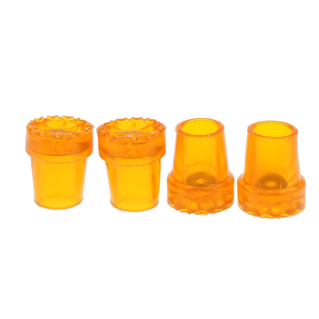 4pcs 22mm Heavy Duty Crutch Ferrules Rubber End Walking Stick Cane Replacement Tips with Steel Insert, Yellow