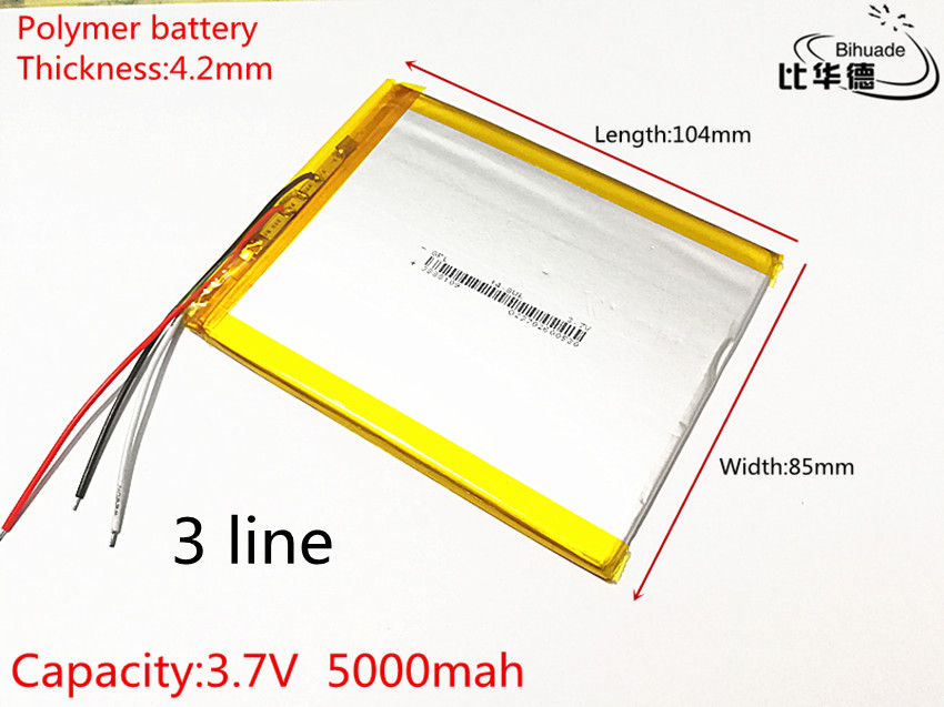 Tablet batterij 3 batterij kabel 4285104 capaciteit 5000 mAh polymeer batterij voor tablet pc 7 inch 8 inch 9 inch