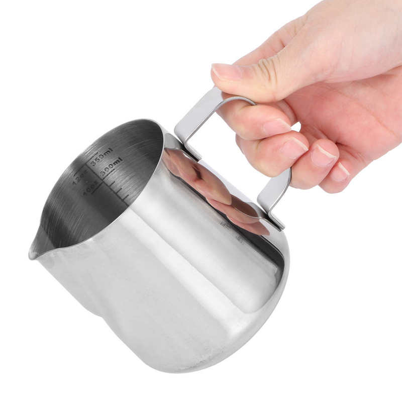 Coffee Art Stencil Stainless Steel Milk Frothing Pitcher Coffee Cup with Scale Latte Art for Latte Art Kitchen Accessories