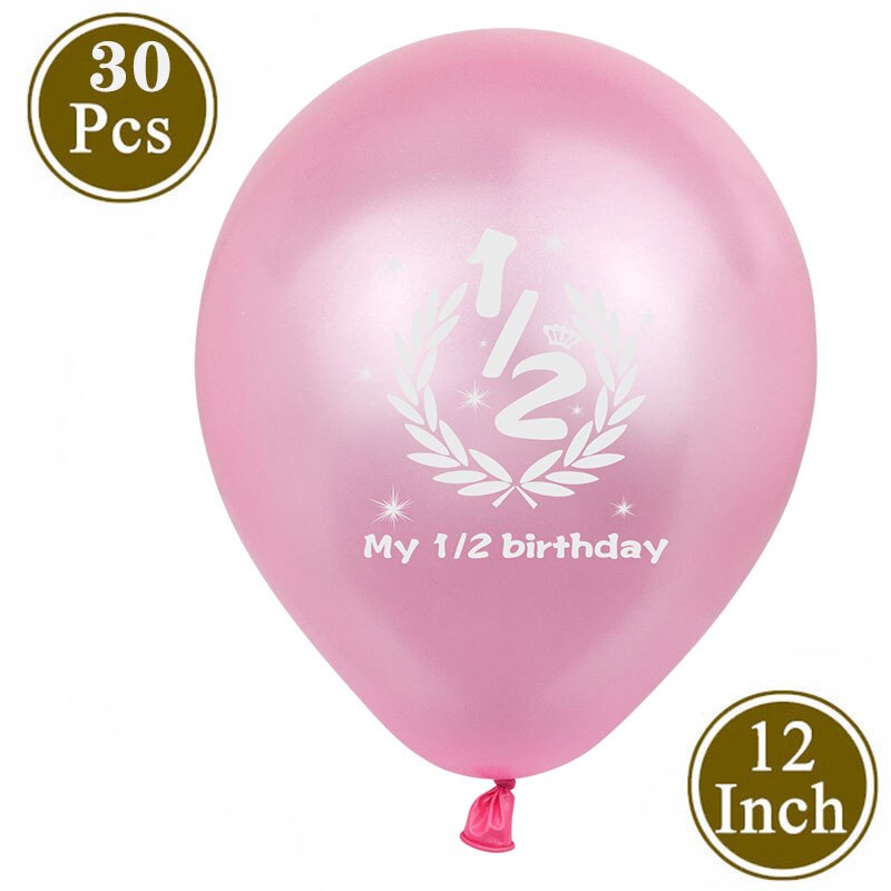 Half Birthday Party Decorations Kit It's My 1/2 Birthday Banner Balloons Crown Hat For 6 Months Baby Girl Boy Baby Shower Decor: 10