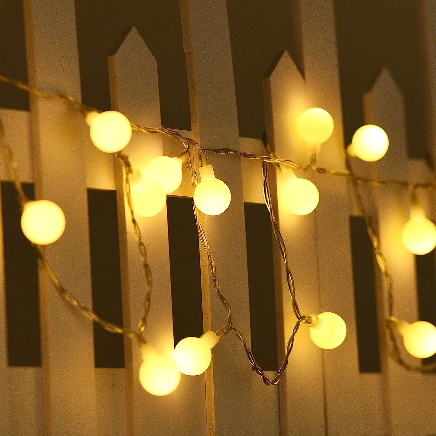 3M-22M Fairy Garland LED Ball String Lights Outdoor Waterproof for Christmas Tree Wedding Home Indoor Decoration Eu Plug Powered: Warm White / 300W