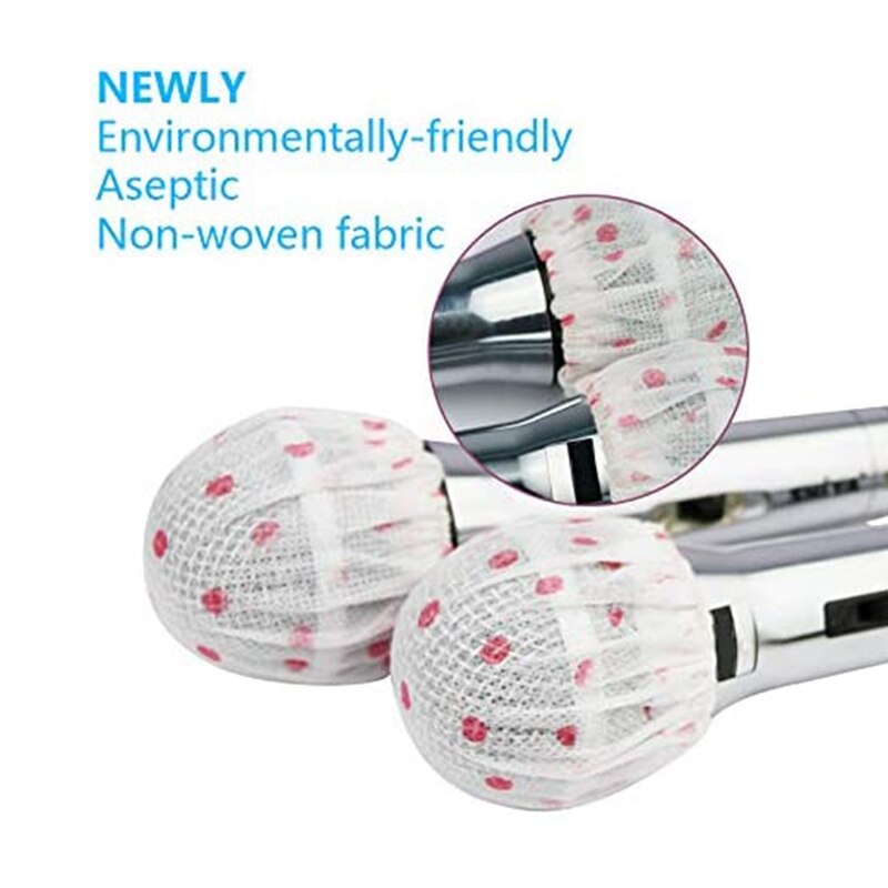 300 Pcs Disposable Microphone Cover, Non Woven Fabric Handheld Mic Windsn for Karaoke, Any Shared Environment