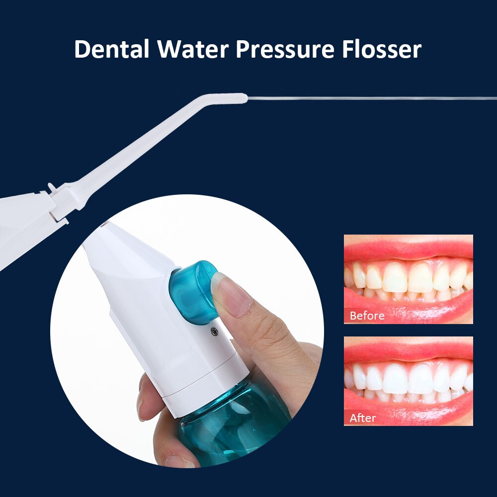 Portable Oral Irrigator Dental Irrigator 2 Tips Water Dental Flosser Nasal Irrigators Water Jet Teeth Cleaner