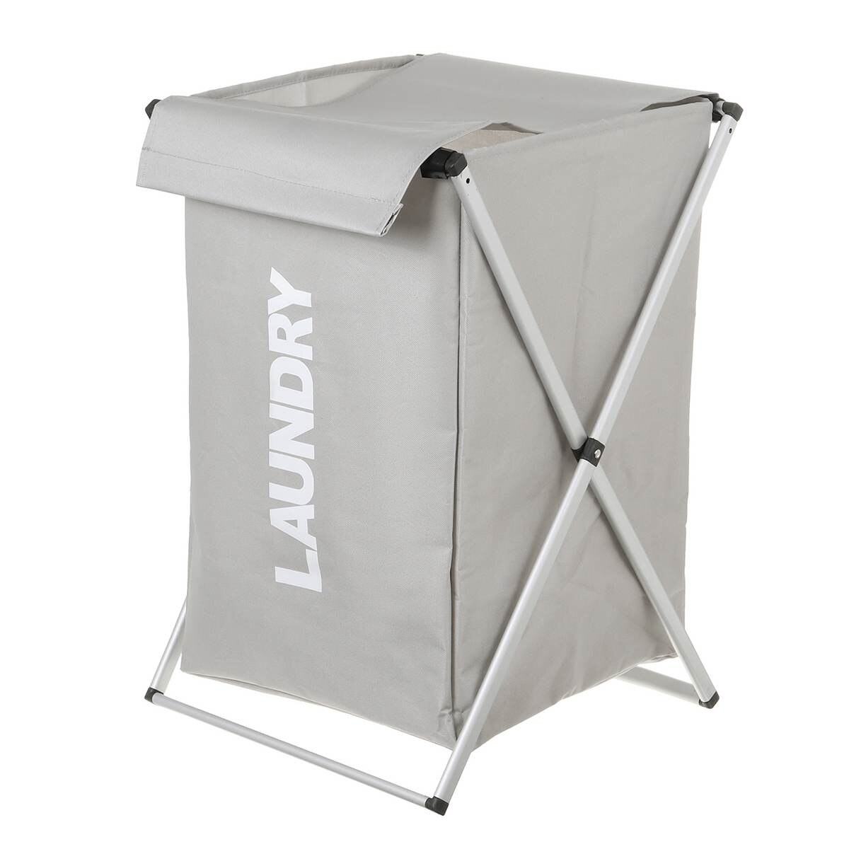 X Shape Folding Laundry Basket With Handle Collapsible 2 Section 600D Oxford Laundry Hamper Dirty Clothes Organizer Sorter Bag