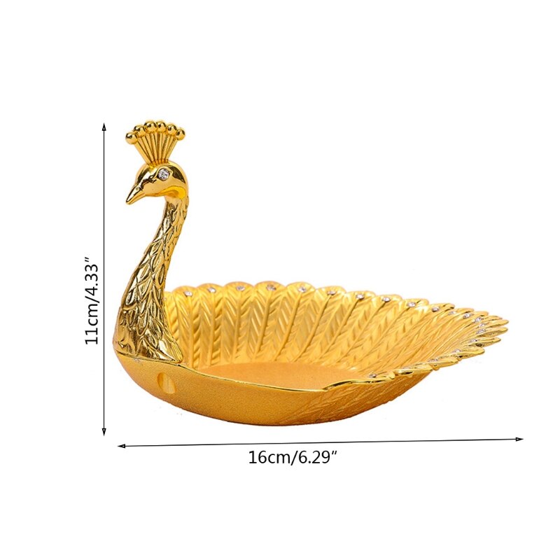 Pfau bilden Obst Platte Luxus Zarte Vogel Getrocknete Snack-fach murmeln Schüssel Tabelle Hochzeit Party Dekoration