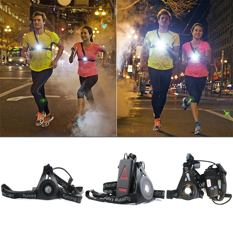 Waterproof LED Running Chest Lamp Warning Light Walking Torch Safety Night Flash