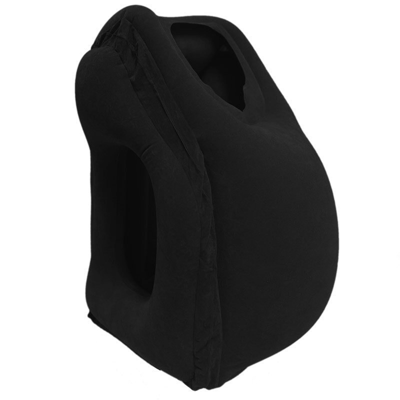 Inflatable Cushion Travel Pillow The Most Diverse & Innovative Pillow for Traveling Airplane Pillows Neck Chin Head Support: Black