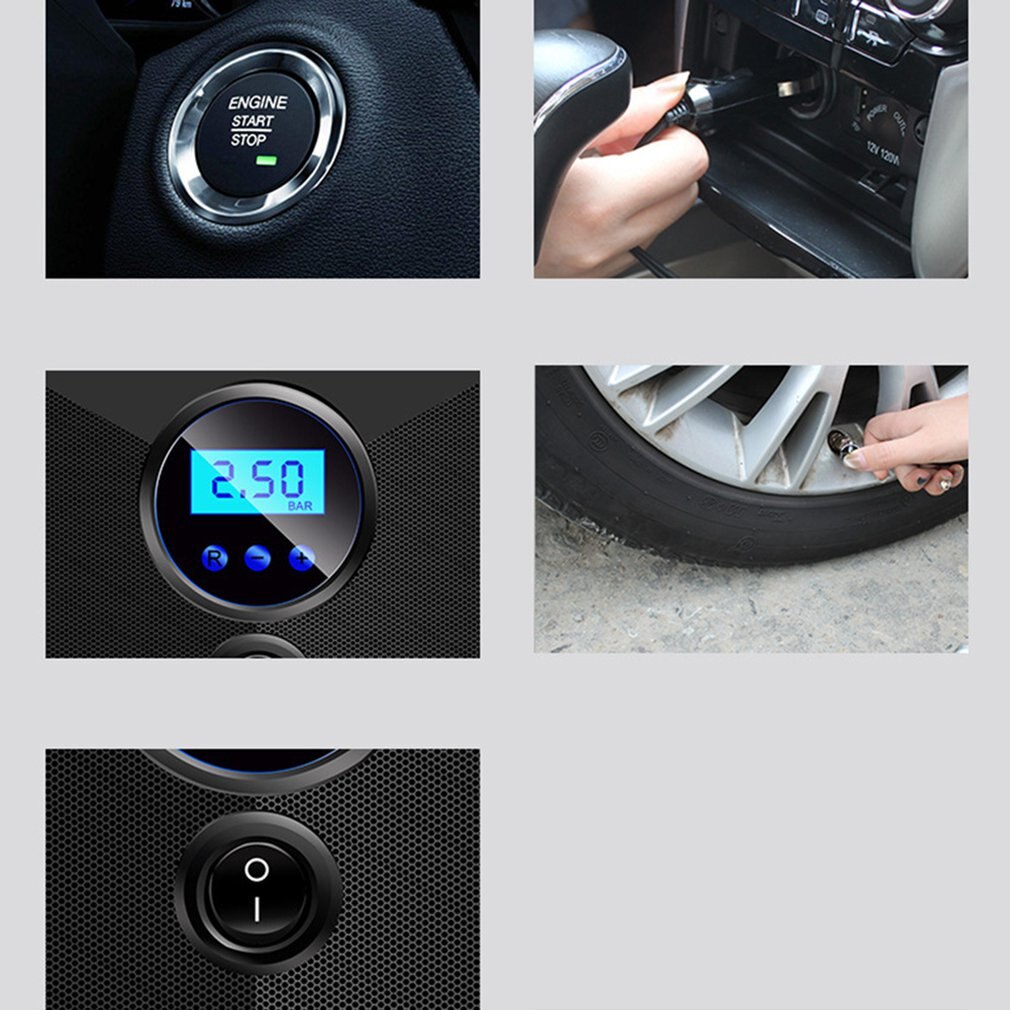 Draagbare Dc 12V Auto Luchtcompressor Digitale Tire Inflator 150PSI Luchtpomp Auto Motorfiets Digitale Luchtpomp