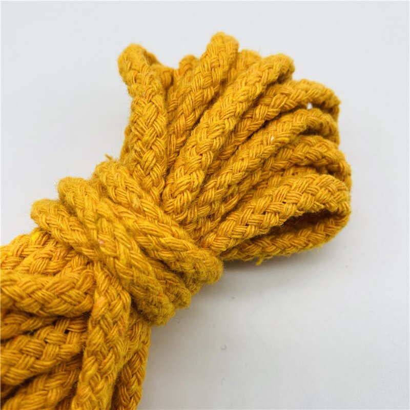 Corde 100% coton, 5 mètres/lot, 6mm, fil tressé torsadé décoratif pour la décoration Textile maison fait à la main: 20