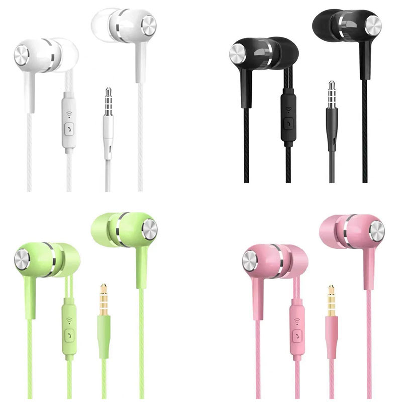Universal- 3,5mm Verdrahtete Kopfhörer in Ohr Headset HIFI Schwere Bass Ohrhörer Sport Headset 3D Stereo Musik Kopfhörer Mit Mikrofon